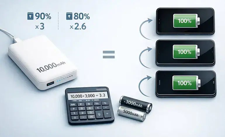 10000mAh পাওয়ার ব্যাংক দিয়ে আসলে কতবার ফোন চার্জ হয়?